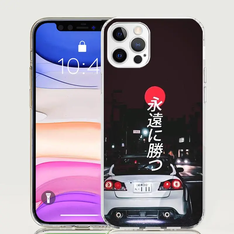 JDM Type R Civic Sport Car Phone Case For Apple Iphone 11 12 13 Mini 14 15 16 Pro Max 7 Plus X XS XR SE Art Customized Coque Cap