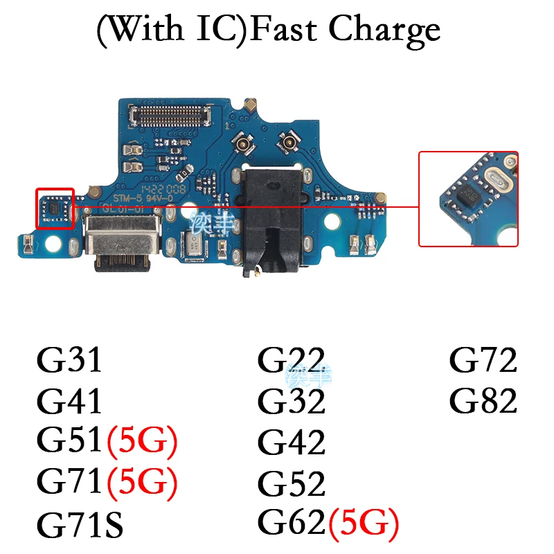 

Usb Dock Charger Connector Ports for Motorola Moto G31 G41 G32 G42 G52 G62 G72 G82 G51 G71S G22 5G Charging Board Module Flex