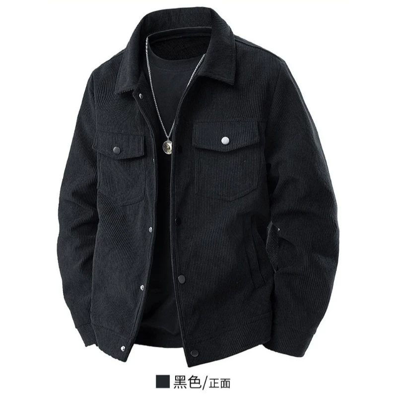 2026 New Men's Black Jacket Korean Style High Street Harajuku Solid Color Jacket High-Quality Fashionable Top S-3XL Men Clothing