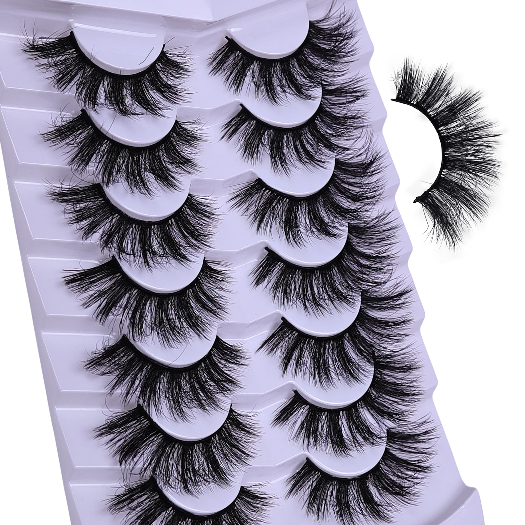 7 أزواج من الرموش الصناعية الرقيقة ثلاثية الأبعاد للرموش الصناعية الدرامية الرموش الصناعية الفوضى رموش سميكة رقيق للاستخدام في المنزل