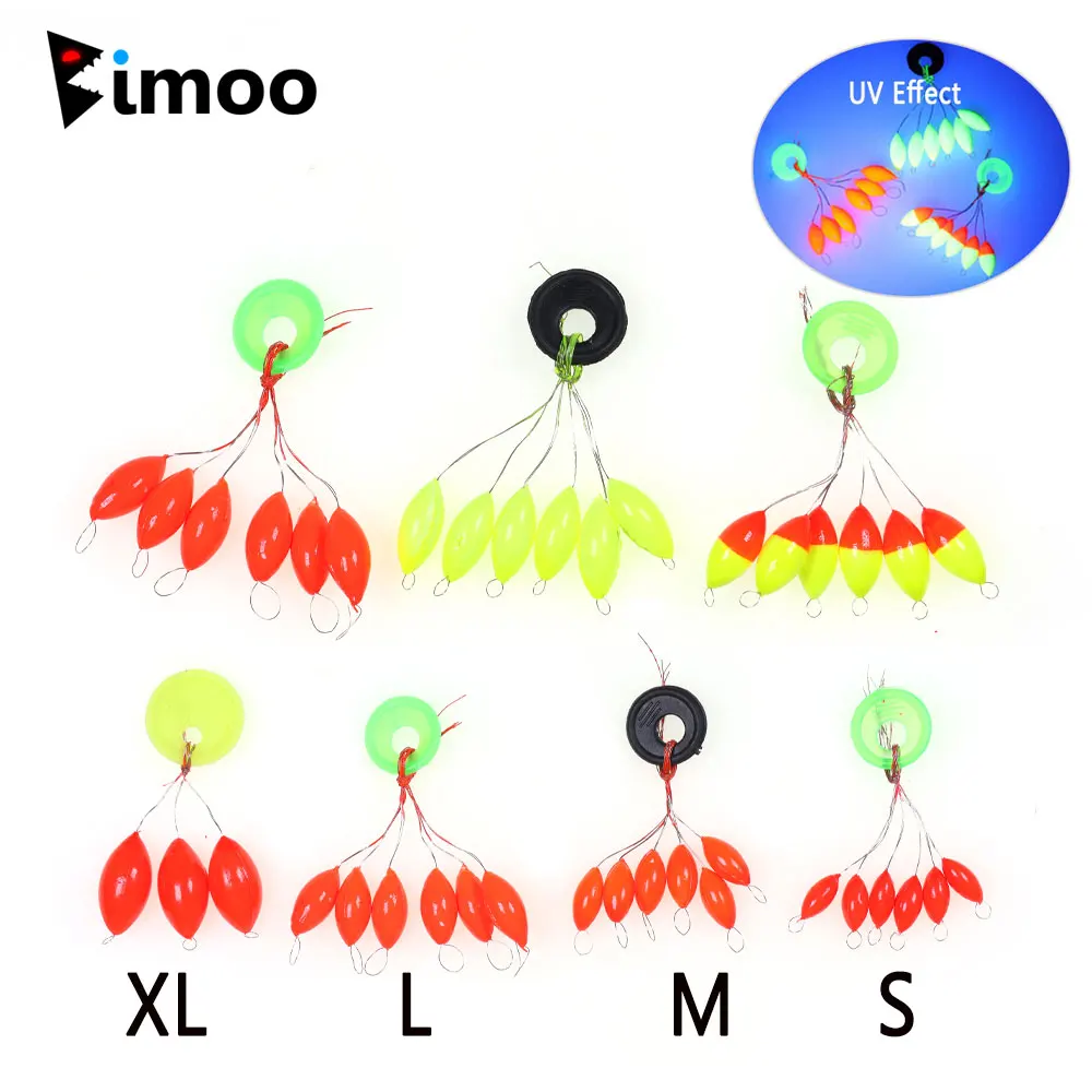 Bimoo 5 Sets ovale Angelstopper, schwimmende Perlen, ovale Bohnen-Angelschnurstopper, Bojen zur Positionierung, Angelzubehör