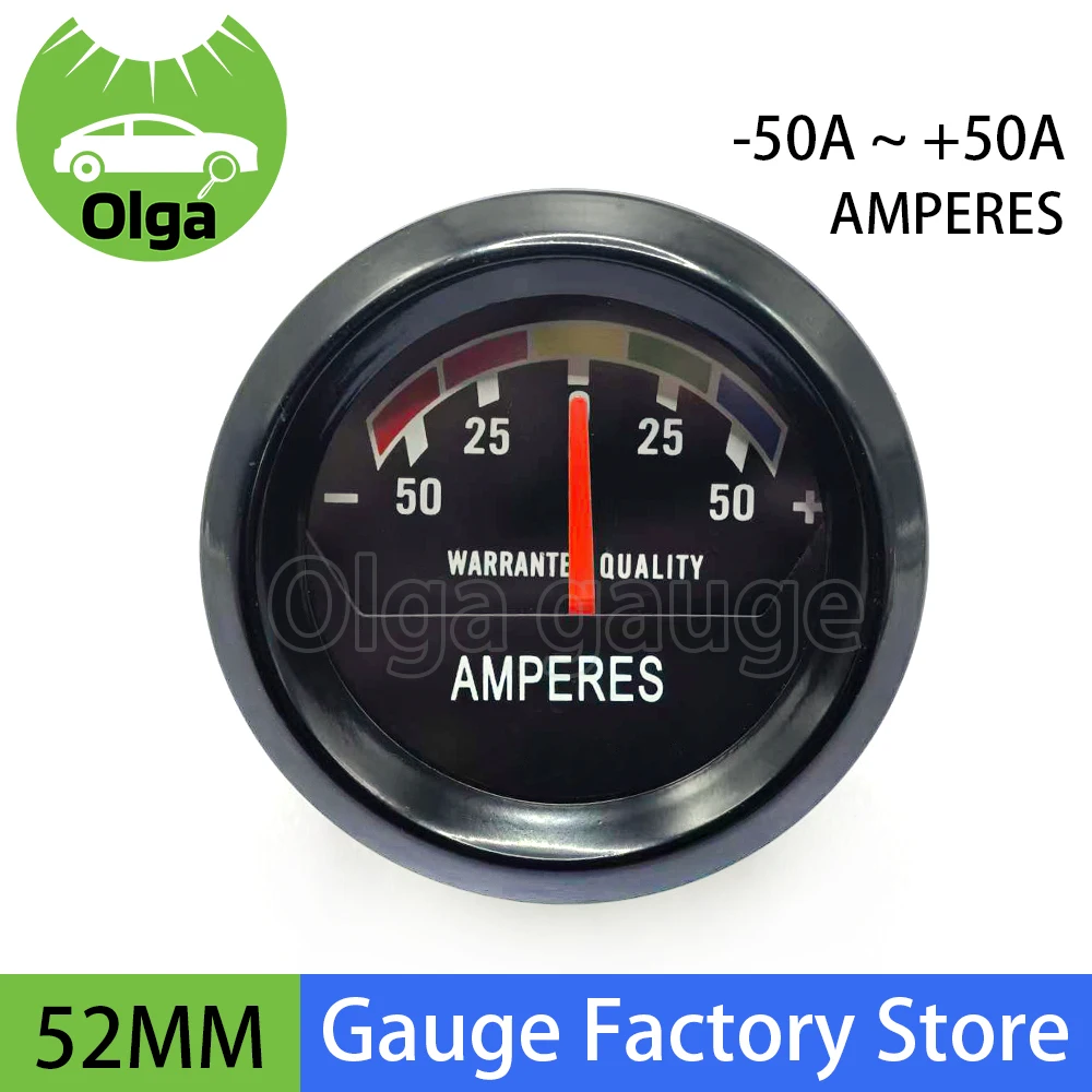 

52MM Amperes Diesel Charge Current Meter For Thailand Positive and Negative +- Generator Ammeter 50A Opening Olga gauges
