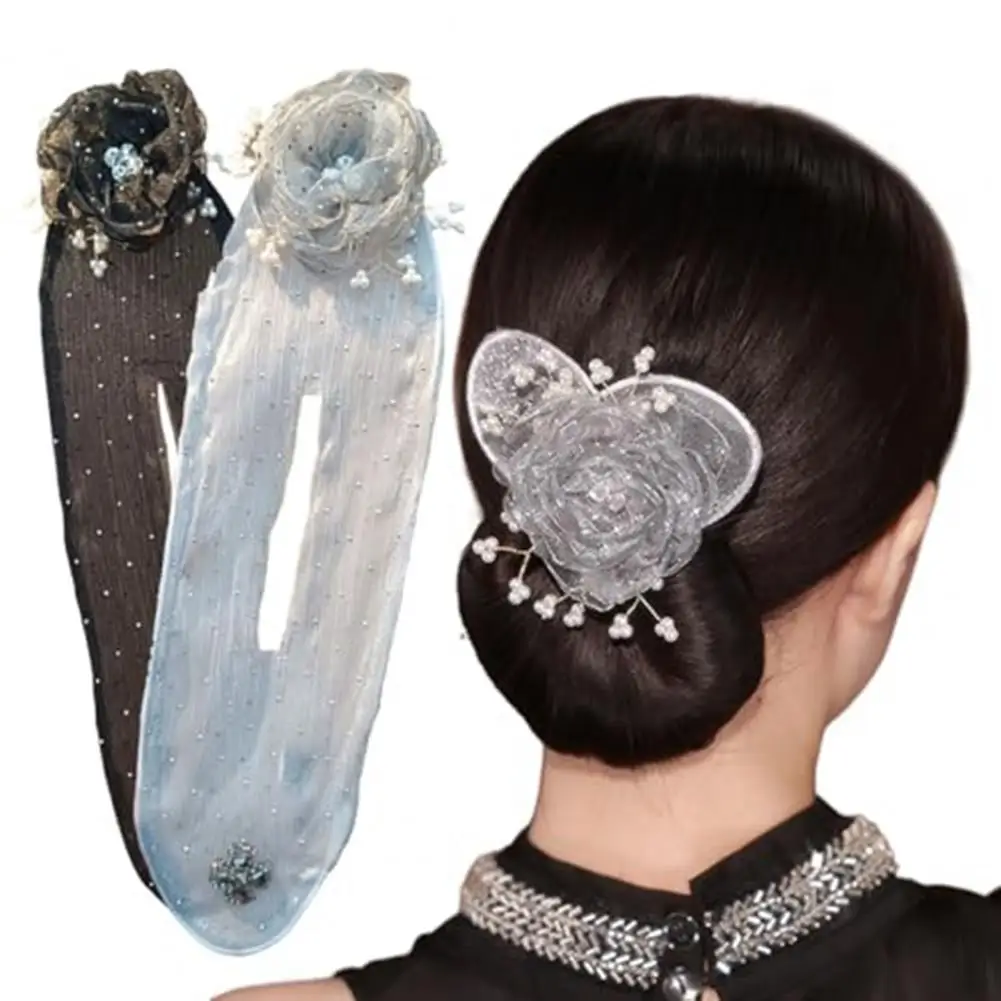 35.5cm Hair Bun Maker Floral Lazy Hair Curler Deft Bun Twister Long Easy Fast Snap Roll Tool Women Girl Hair Styling Accessories