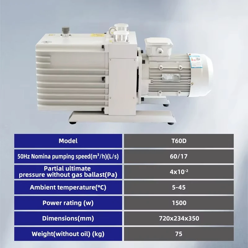 Pompa per vuoto rotativa a palette per olio industriale T60D con supporto OEM personalizzato per forno di asciugatura