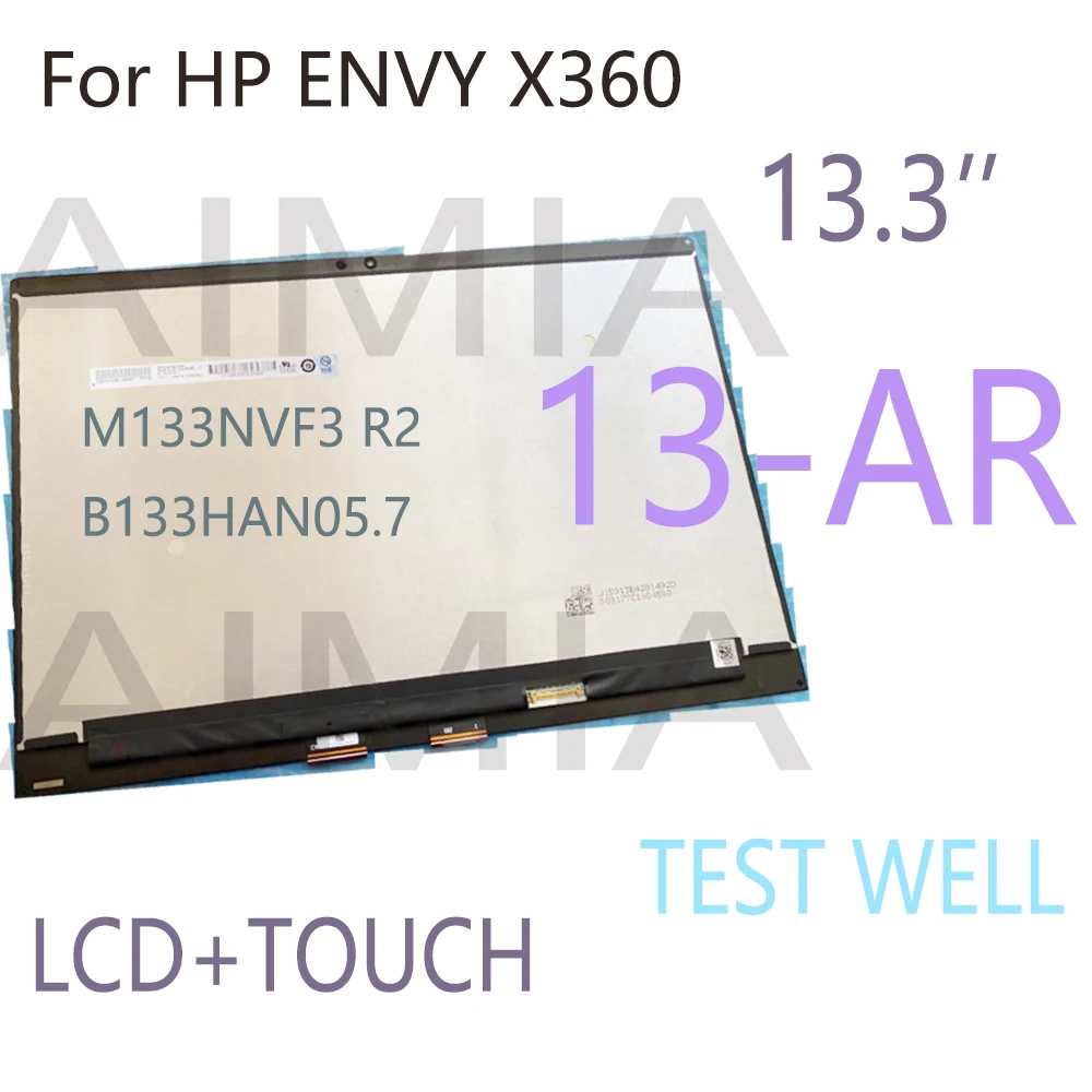 Original 13.3 Inch Laptop Screen For HP ENVY X360 13-AR M133NVF3 R2 B133HAN05.7 LCD Display Panel Touch Screen Assembly 1920*108