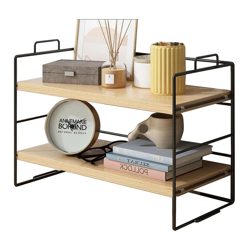 Bookshelf Office Simple Desk Cabinet Desktop Arrangement and Storage Iron Art Shelf Student Creative Small Bookshelf New