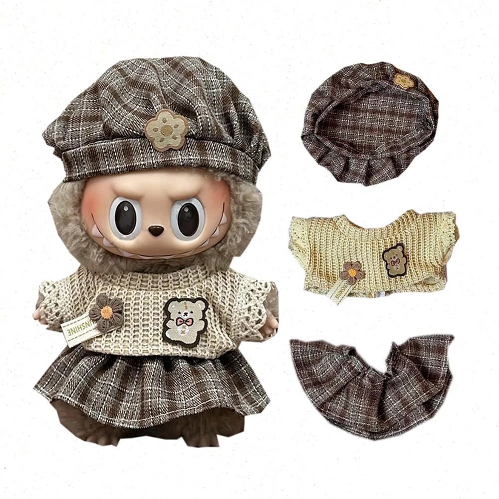 

Cute Hair Accessories Clothing for 15-17cm Labubu Idol V1 V2 Workwear Set Clothing Gifts