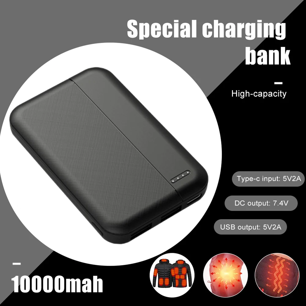 WSKEJI Power Bank 10000mAh 5V/2A Mini Charger Fast Charging External Battery Pack For Heating Vest Jacket Scarf Socks Gloves