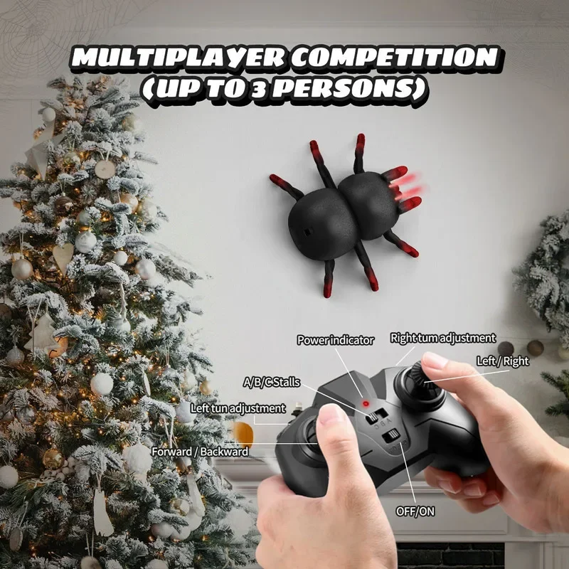 Simulação de controle remoto parede escalada aranha rotação 360 graus dublê carro halloween truque ou deleite brinquedos das crianças