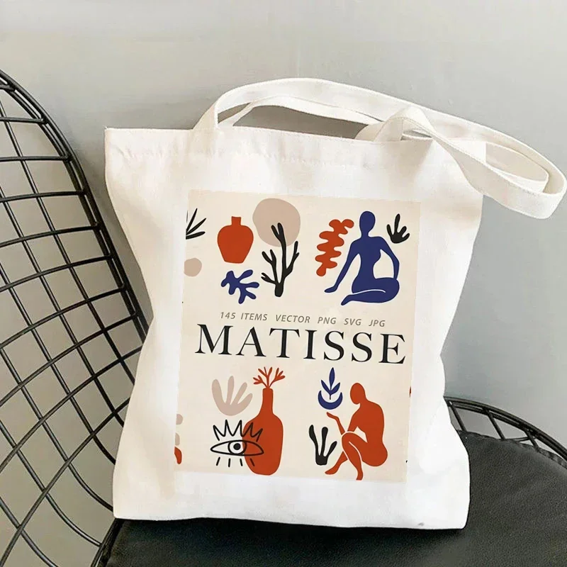 Bolso de compras Henri Matisse para mujer, bolso de compras ecológico Harajuku de lona, bolso de mano para chica, bolso de hombro para mujer, bolso de playa