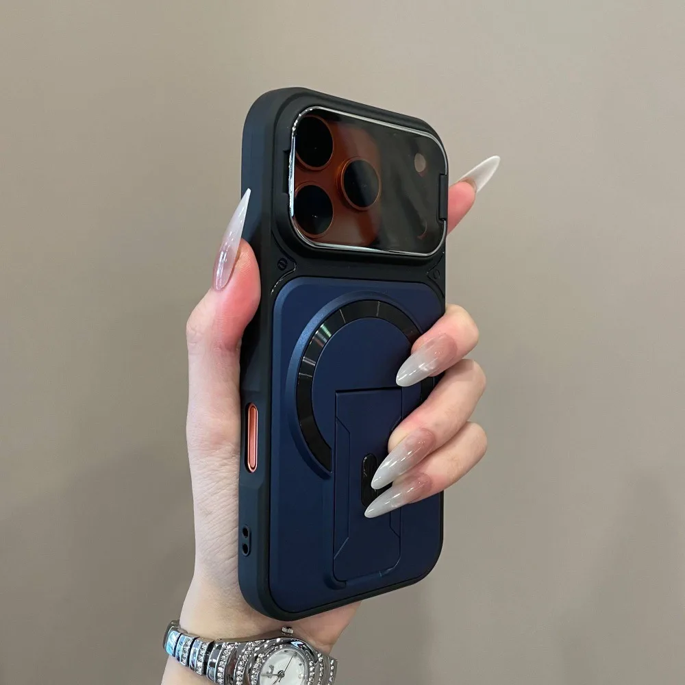 Multifunktionale unsichtbare Dual-Support-Halterung Handyhülle für iPhone 18 17 16 15 14 Plus 13 12 11 Pro Max, kompatibel mit kabellosem Laden