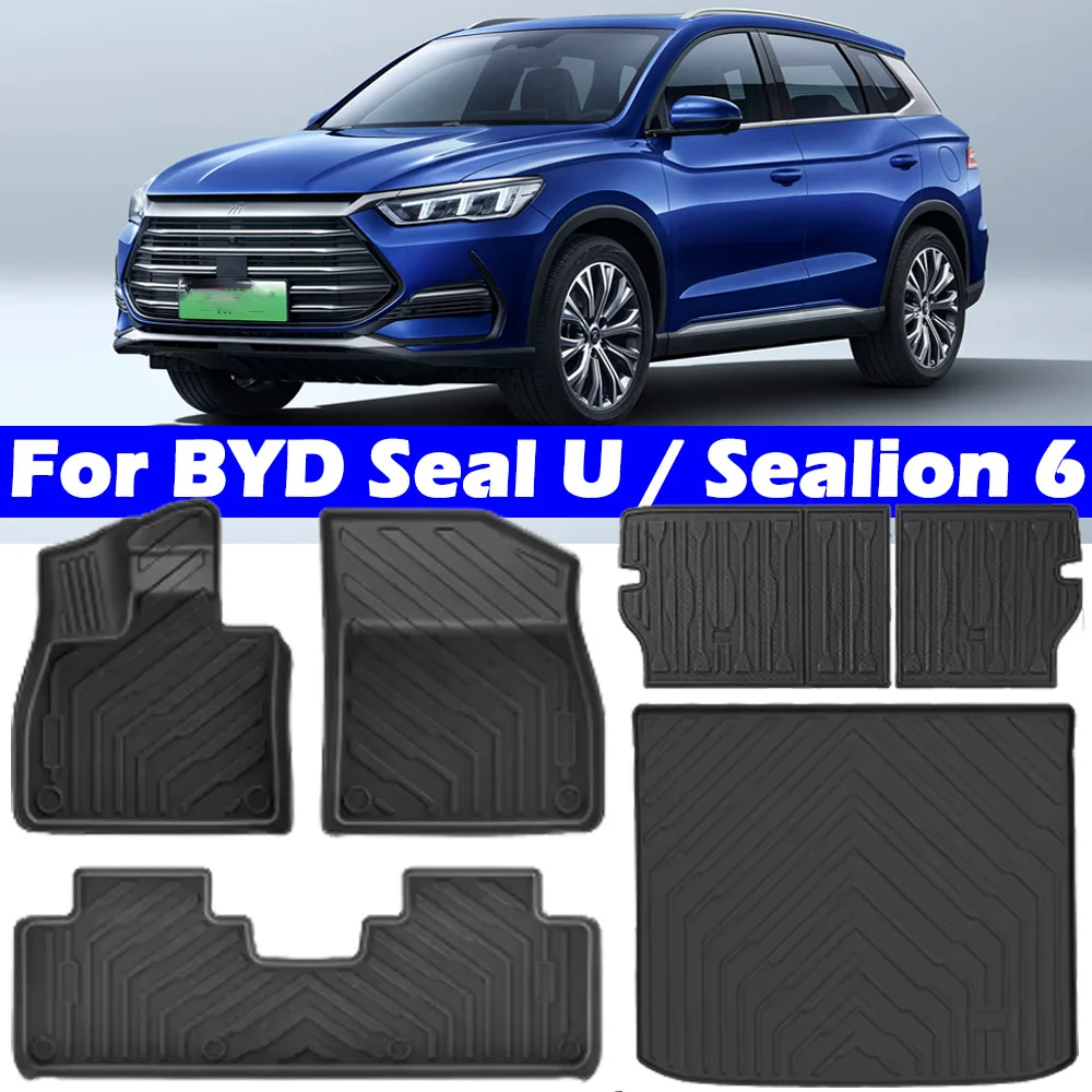 TPE Floor Mats for BYD Seal U / Sealion 6 Song Plus 2021-2024,All Weather Waterproof Protective Floor Liners Mat Accessories