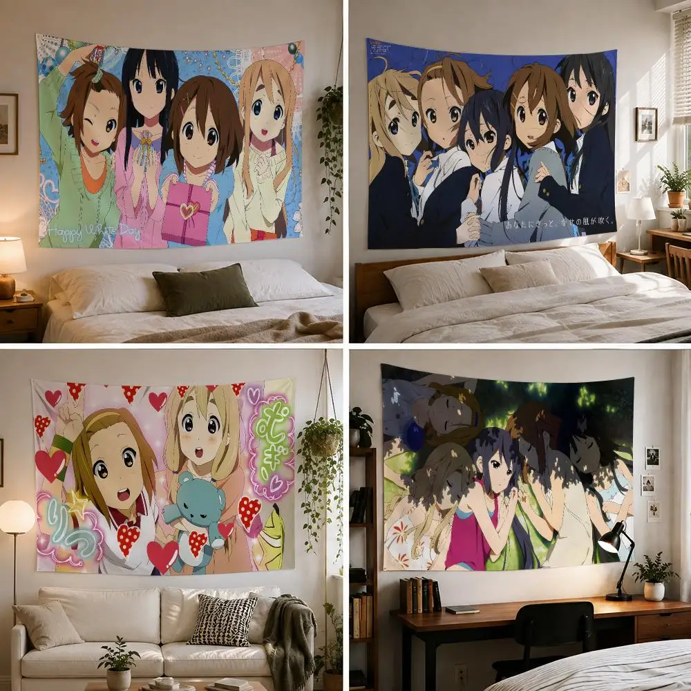 Anime k-K-ON Tapestry Custom Living Bedroom Party Dormitory interior Wall bohemian Decoration Attached clip