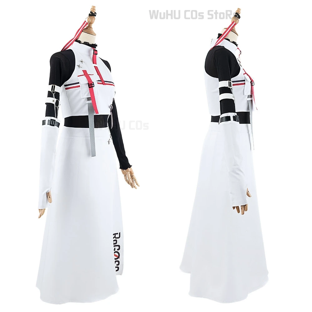 Traje de Cosplay HOLO Vtuber Juufuutei Raden para mujer, peluca de Anime Virtual Streamer, traje de Halloween, vestido blanco VTB, TOP, traje