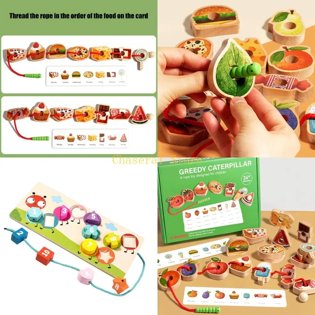 E7CE Sorting Activity Toy For Children Ages 3+ Featuring Multicolor Stringing Bead Design
