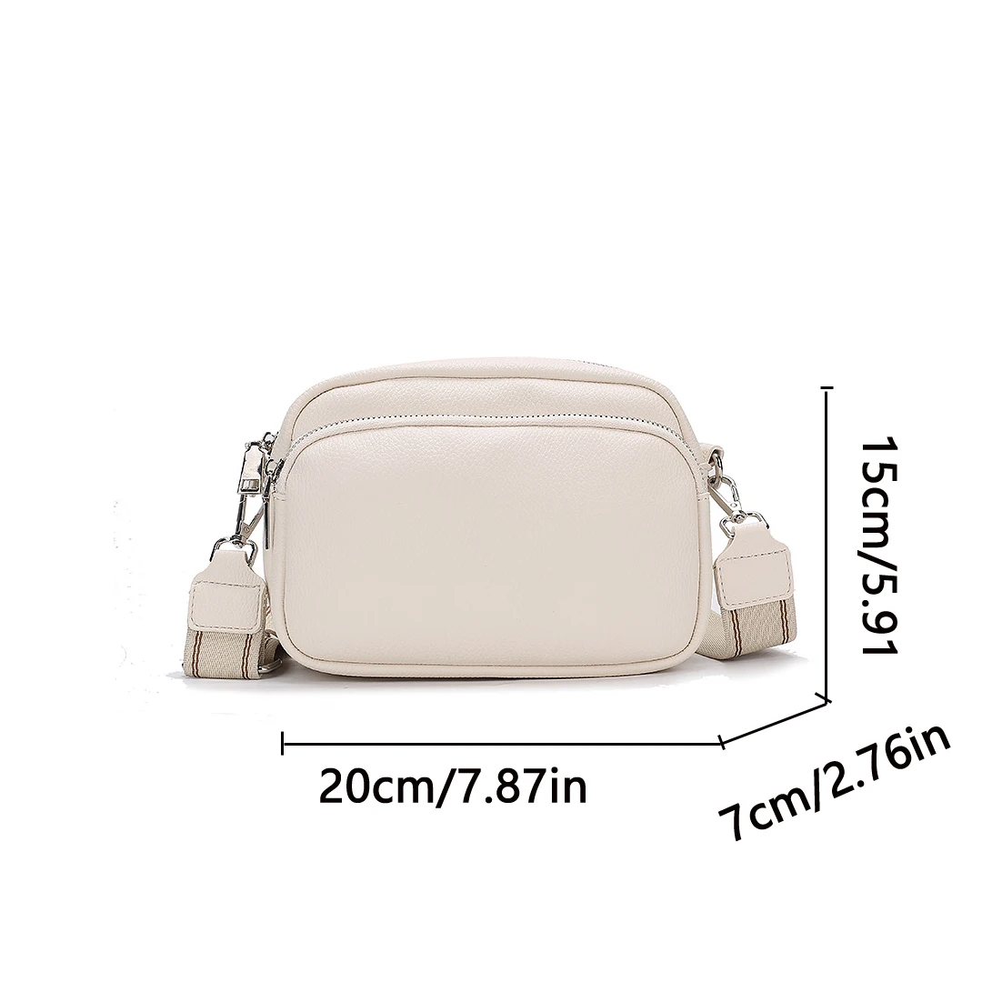 New Lychee Pattern Small Square Bag Comfortable Weaving Strap Style Wide Shoulder Strap Small Bag Single Shoulder Crossbody Bag