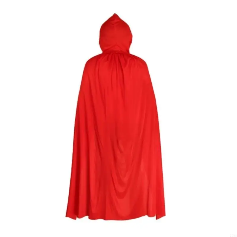 

77HE Halloween Witch Cloak Adult Hooded Cape Wedding Costume Robe Party Red