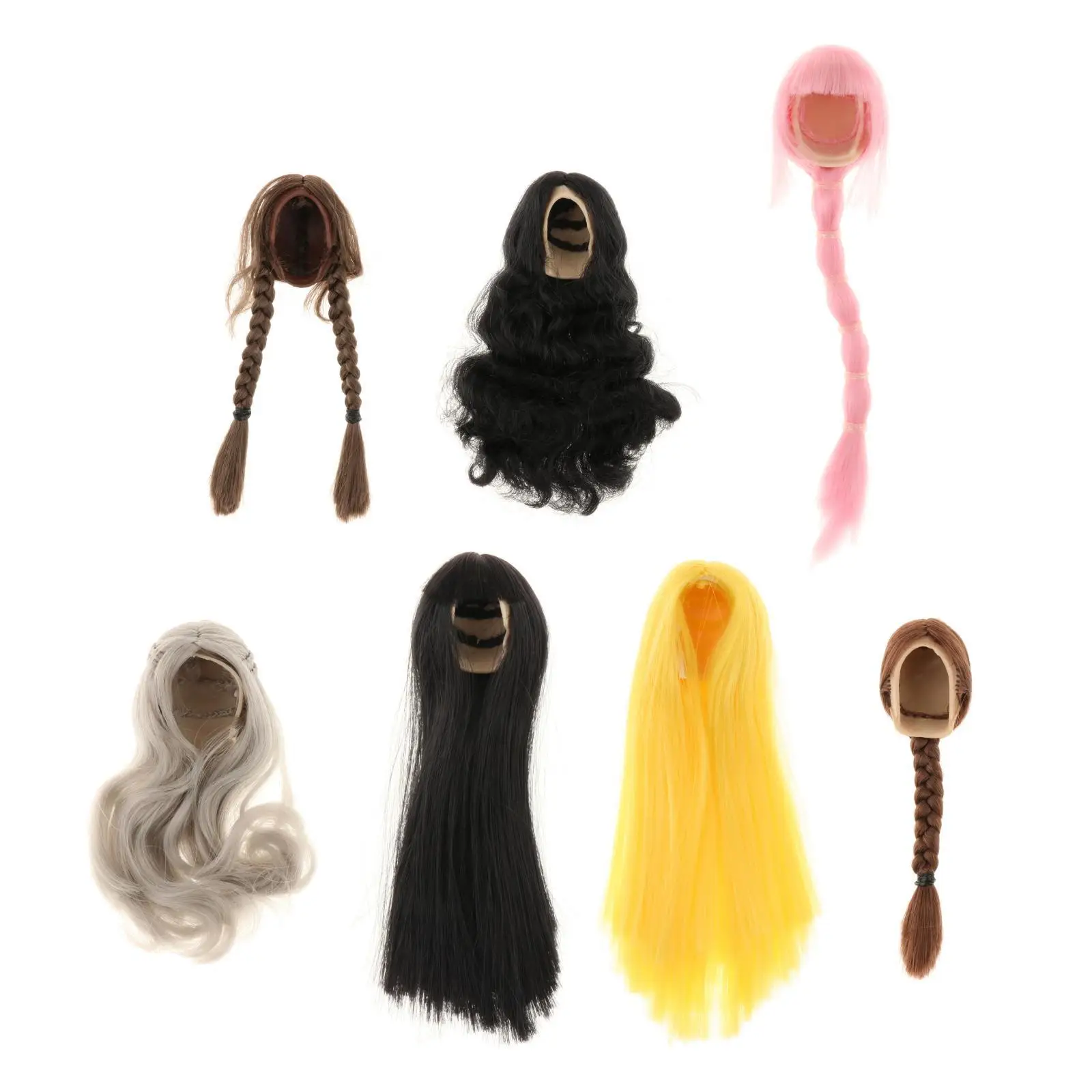 1/6 Scale Woman Doll Hair Hair Wigs for 12 inch Female Figures Accessories