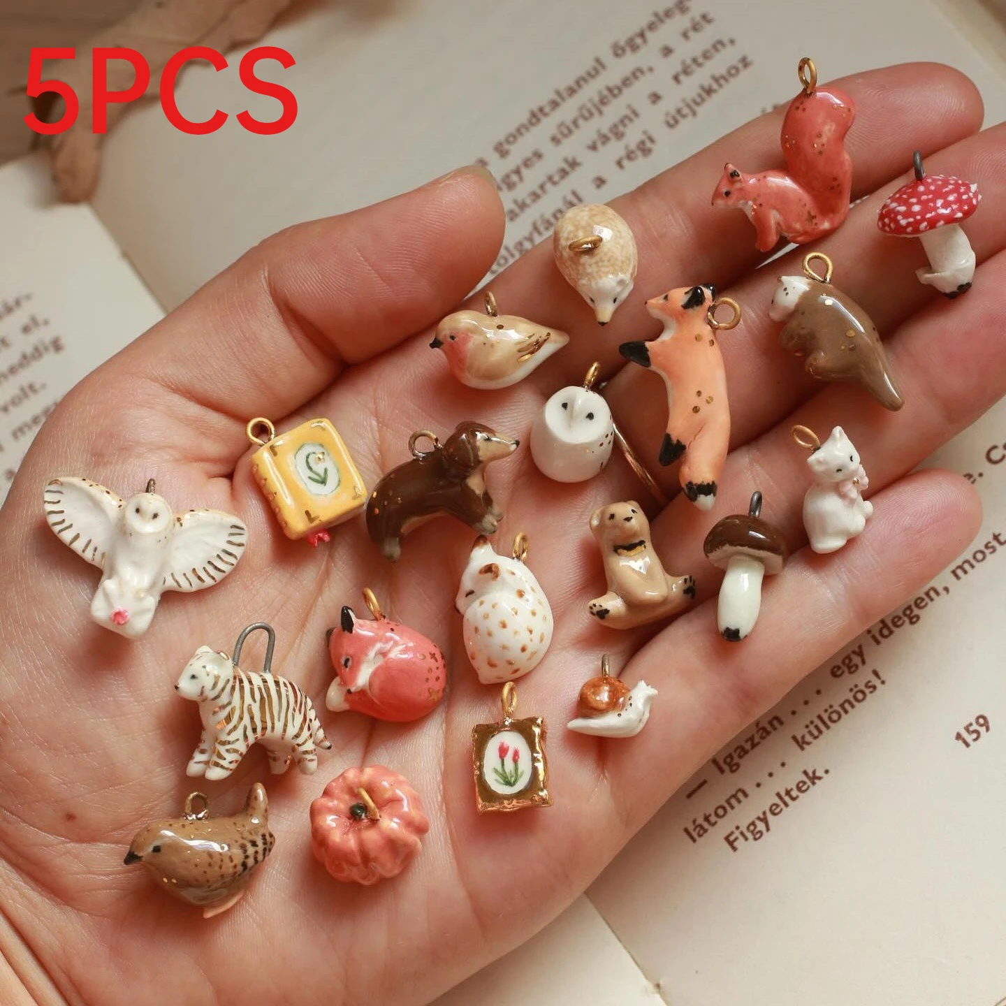 5Pcs Minimalist Cute Animal Fox Charms Stainless Steel Pendant DIY Handmade Jewelry Accessories