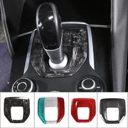 Real Carbon Fiber Car Center Console Gear Shift Panel Frame Trim Cover For Alfa Romeo Giulia 2017 2018 2019 Interior Accessories