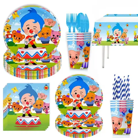 Circus Birthday Party Decoration Cute Clown Plim Plim Latex Foil Balloon Banner Backdrop Toys for Kids Baby Boy Girl Supplies