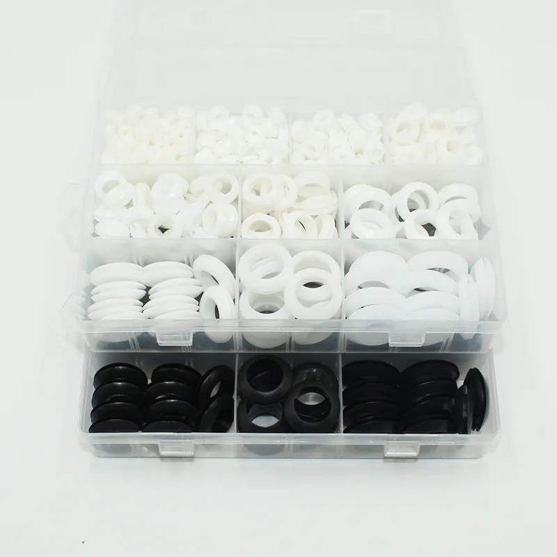 400/90 Stück Gummidichtungsring, doppelseitiger Gummitüllenring, ungiftig, geruchlos, zum Schutz von Draht, Kabelloch, Unterlegscheiben, Dichtungsscheiben – Detail 4