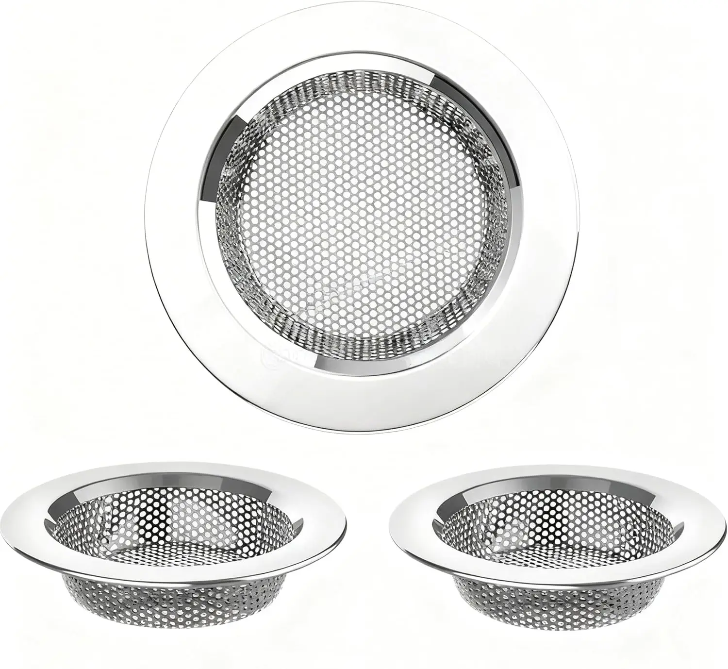 

Sink Strainer, Durable Stainless Steel, Efficient Filter For Debris and Hair, Fits Kitchen Bathroom Utility Sinks, 11.2cm