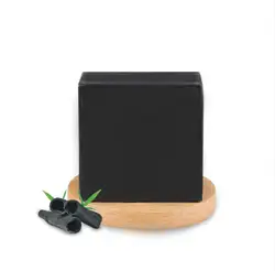 bamboo charcoal black square handmade soap Tourmaline Remover Acne Soap Charcoal Savon Deep Cleansing Face Body Clear Anti