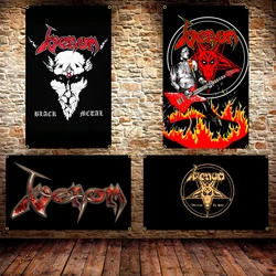 90X150CM 3X5Ft Venoms Black Metal Flag Polyester Printing Rock Banner For Decor Tapestry