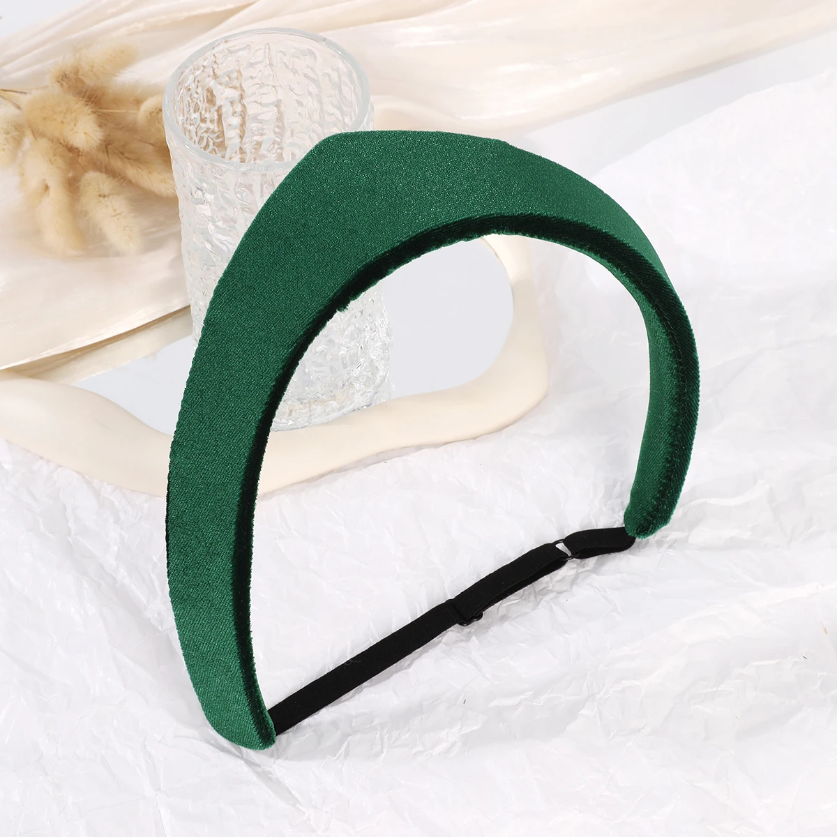 AWAYTR Fluwelen Sponskroon Haarband Klassieke stoffen haarhoepel Elastische Kokoshnik hoofdband Haaraccessoires Festival haarband