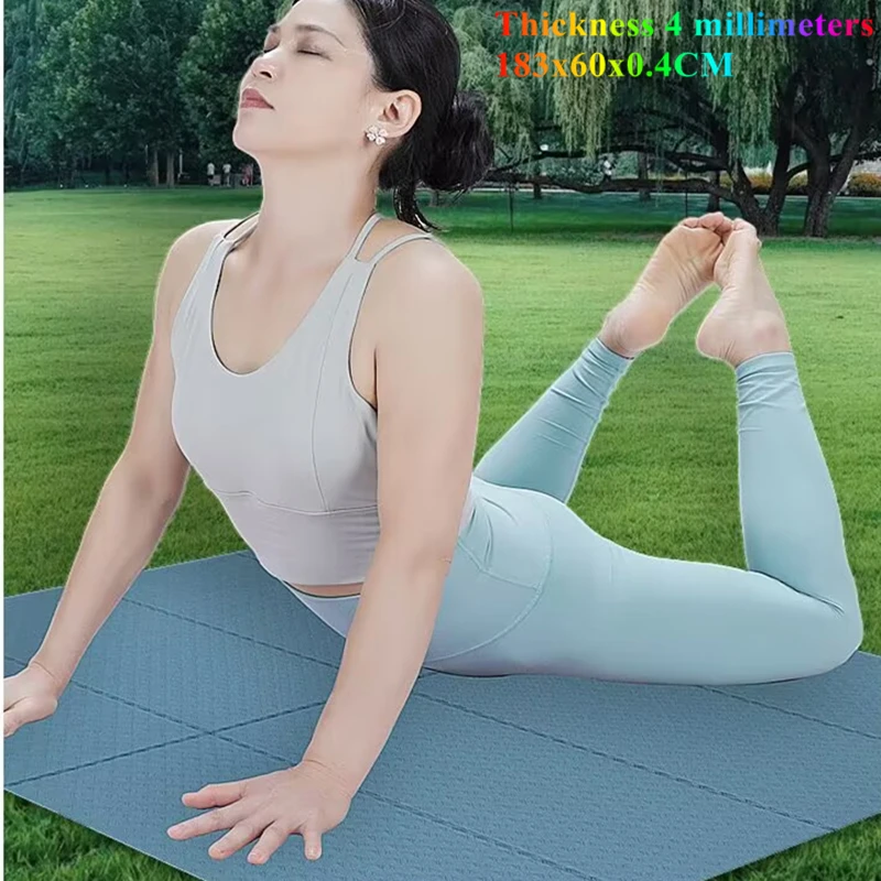 4MM Thick Foldable 183x60 Non-SlipYoga Mat Portable Exercise Mat Lightweight Gym Camping Sleeping Pad Gym  Waterproof Easy Clean