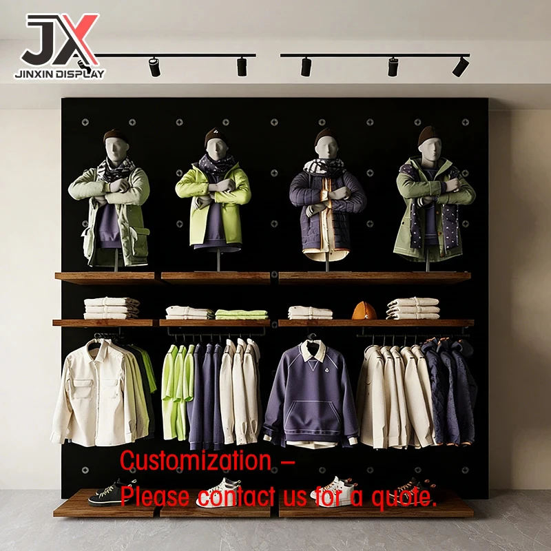 custom.Custom Design Rectangular All-Purpose Clothing Display Rack LED Lighting Easy Clean Luxury Cabinet Furniture Retail S