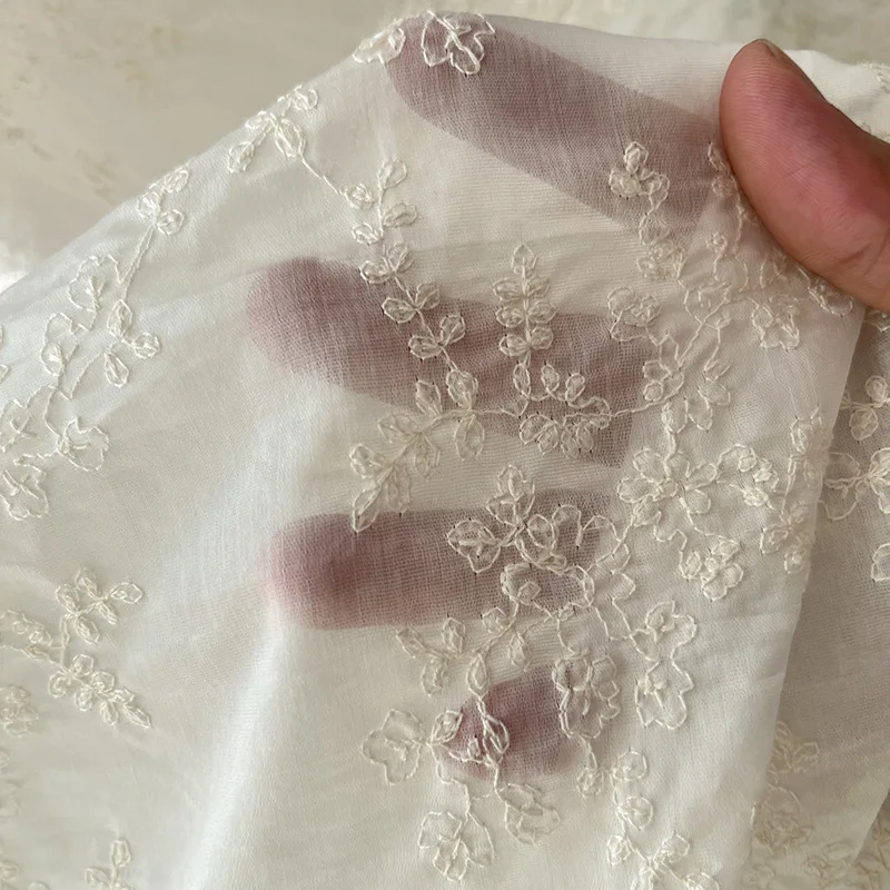 قماش قطني مطرز بعرض 1.3 متر، إكسسوارات قماش الأزهار، نسيج الملابس، مادة فستان الزفاف بعرض كامل SC110 #3