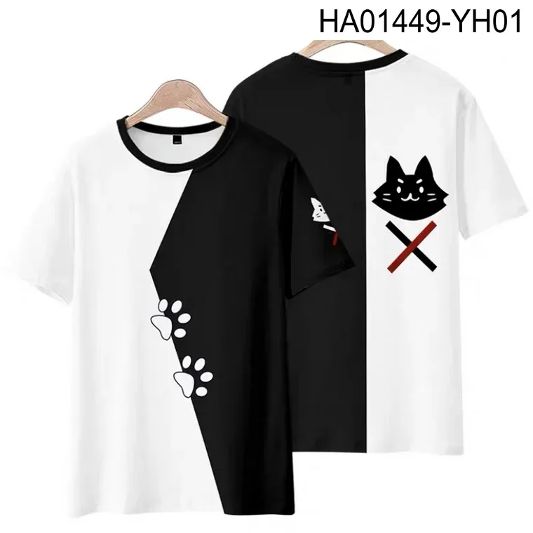 Vtuber ookami mio 3d impressão camiseta verão moda em torno do pescoço manga curta popular streetwear japonês mais tamanho 2024