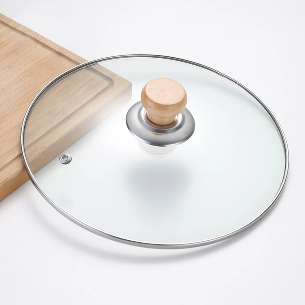 Stainless Steel Pot Cap Handle Solid Wood Single Hole Pot Button Top Bead Cooker Fittings Home Kitchen