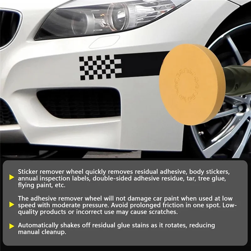 AT63-Car Paint Safe 4 Pack Eraser Wheel Decal Remover 4In Adhesive Rubber Wheel With Drill Adapter