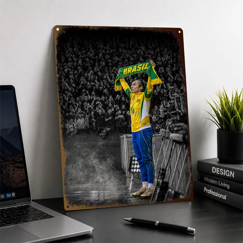 Marta Football Printed Poster Customized Metal Sign Supporter Favorite Style Wall Art Made For Dedicated Fans In Matchday Room