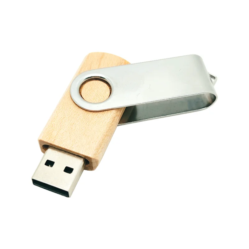 ฟรีที่กําหนดเองเลเซอร์แกะสลักโลโก้เงินคลิปไม้ USB2.0 แฟลชไดรฟ์ 4GB 8GB 16GB 32GB 64GB 128GB และ Maple กล่อง
