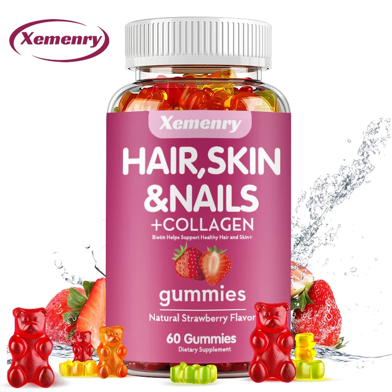 Hair Skin & Nail Gummies with High Potency Biotin | Hair Vitamins for Men and Women | Gluten Free, Vitamin Plus Biotin Gummies