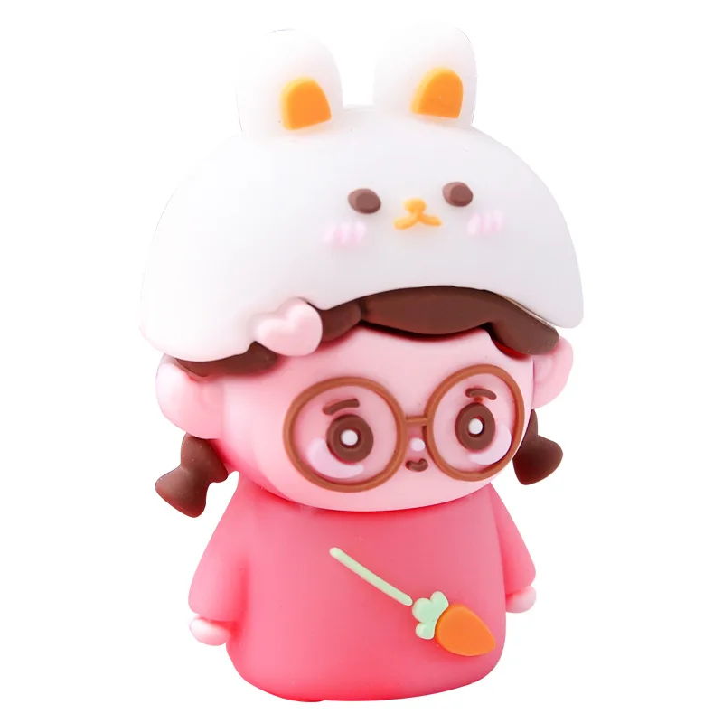 Kawaii Novelty Soft Silicone Animals Girl Pencil Sharpener Cute Stationery School Office Supplies Mini Portable Gift Prizes Kids