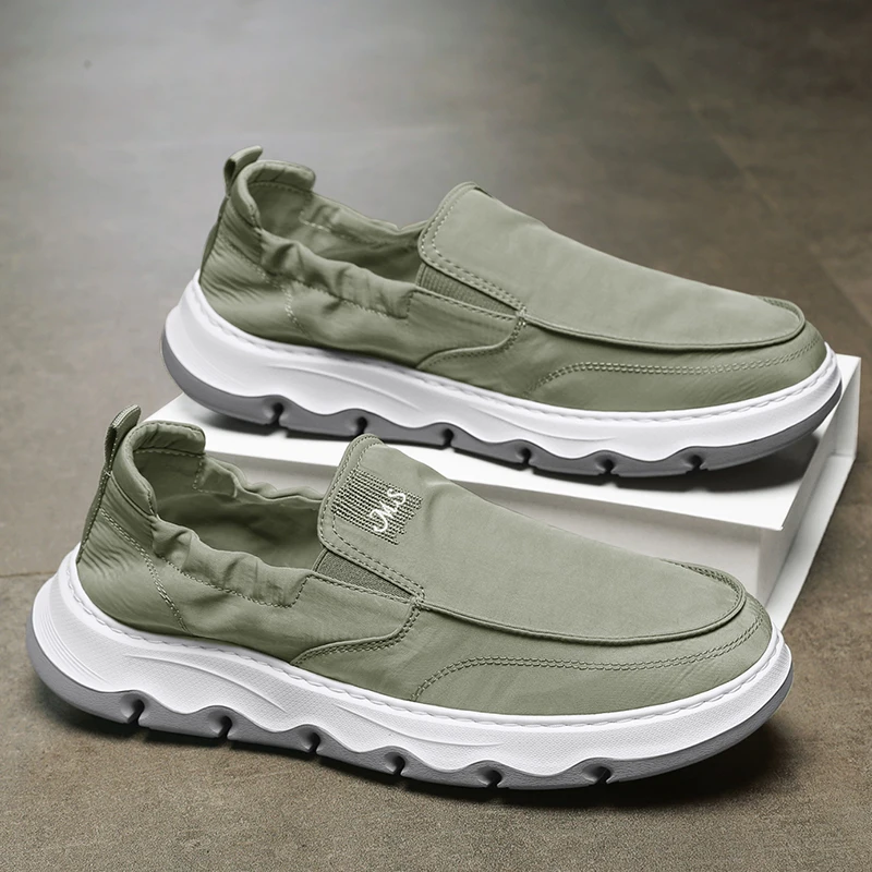 Spring New Men's Cloth Shoes, Lightweight Soft-soled Casual Shoes, Comfortable and Breathable Ice Silk Fabric, All-season Shoes