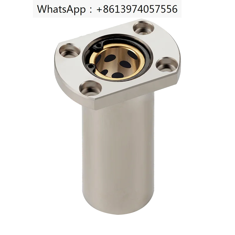 Trimmed flange outer steel inner copper oil-free bearing self-lubricating sleeve extended linear copper sleeve LMH8L