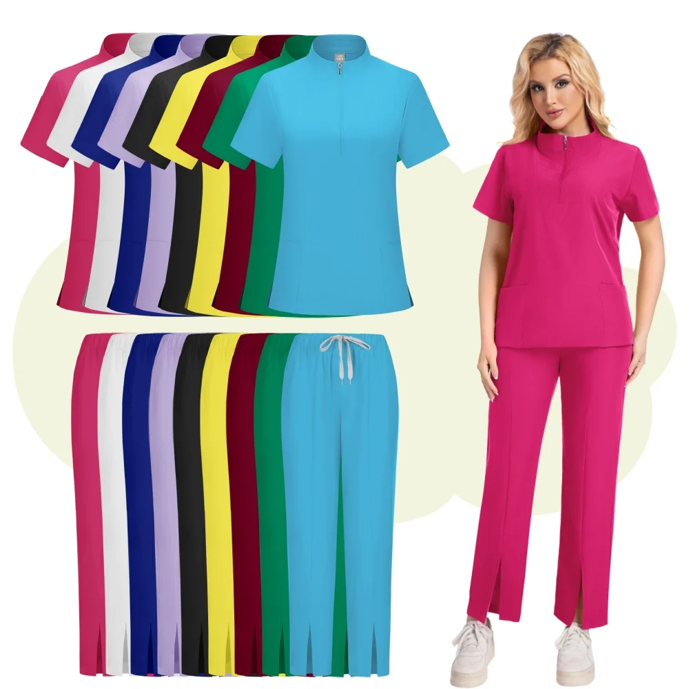 Nursing Scrubs Set Anti-Wrinkle Medical Surgical Gown Wholesale Hospital Scrub Top Doctor Nurse Special Scrub Uniform Men Women