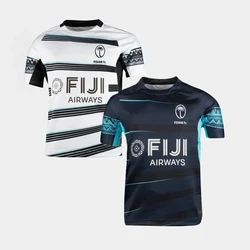 Men's rugby T-shirt, home jersey, Fiji 7S, round neck men's top