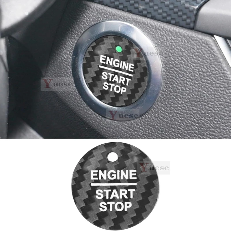 Para Ford 150 Sharp EVOS Focus Forus Edge Mondeo Explorer Ranger Pickup SUNJIKA consolas de fibra de carbono botón de arranque y parada del motor