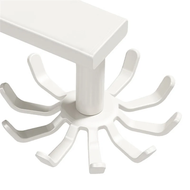 Wall Mounted Kitchen Utensil Holder With 10 Rotatable Hooks, Multifunction Cooking Organizer-A58E