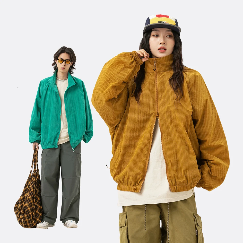 

Women Spring Summer Streetwear Oversize Loose Casual Lightweight Coat Jacket Men Outdoor Sport Sunscreen Track Cargo Jacket