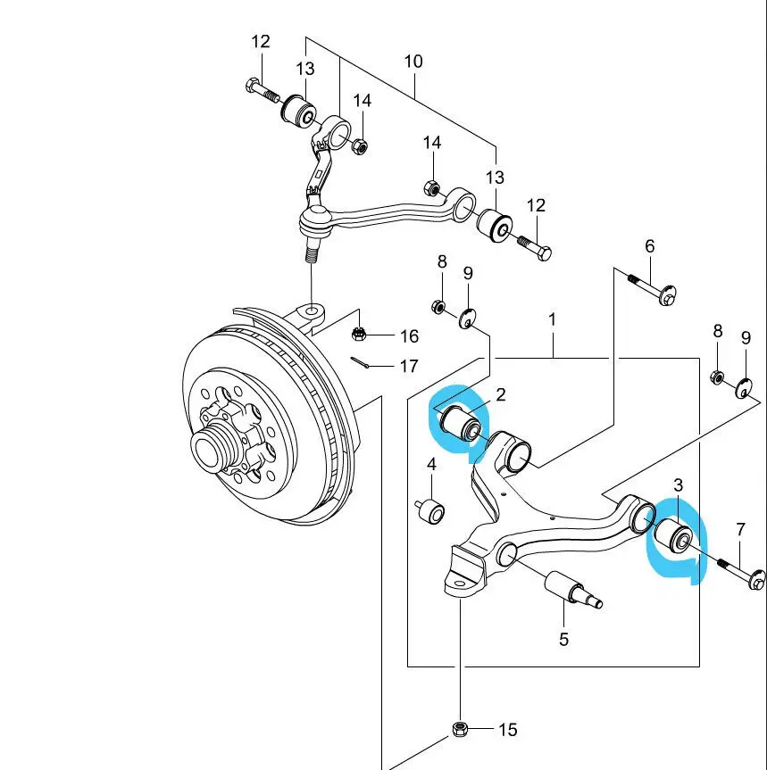 Genuine Bush   Frt Lwr Arm Front& Rear  For Actyon Sports, Rexton  4455209003 4455309003