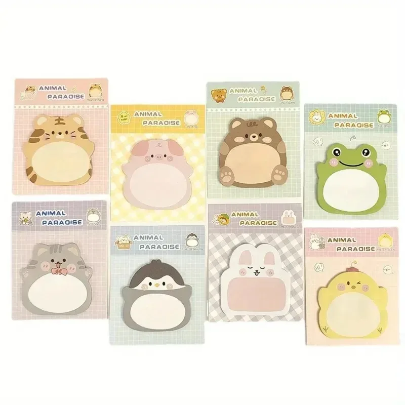 8 عبوات من الملاحظات اللاصقة على شكل حيوانات، تصميم كرتوني لطيف ثلاثي الأبعاد لمكتب المكتب، دفاتر ملاحظات ذات شكل إبداعي للطلاب #6