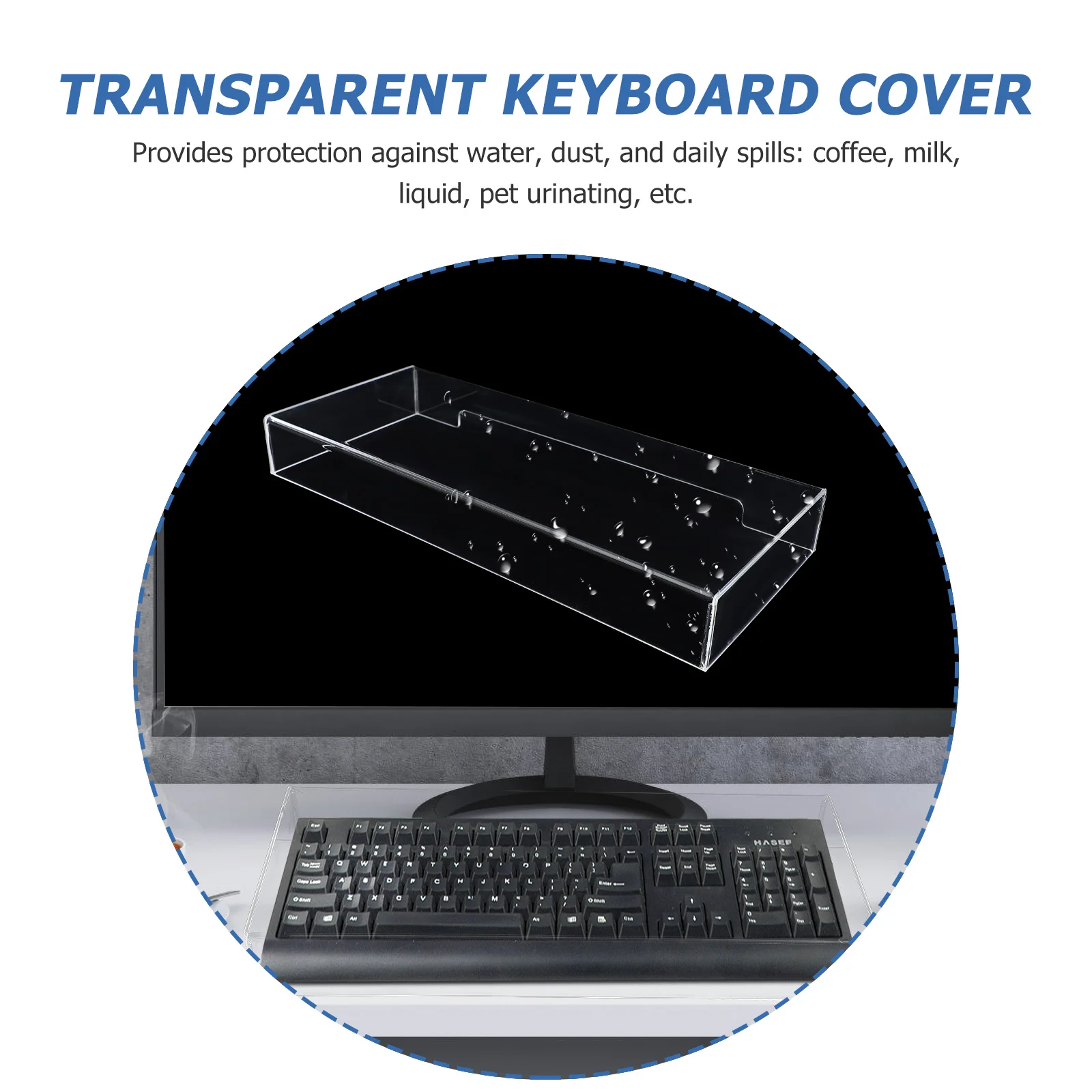 

Acrylic Transparent Keyboard Protective Cover Practical Water-Proof Case Spill-Resistant Computer Keyboard Accessory